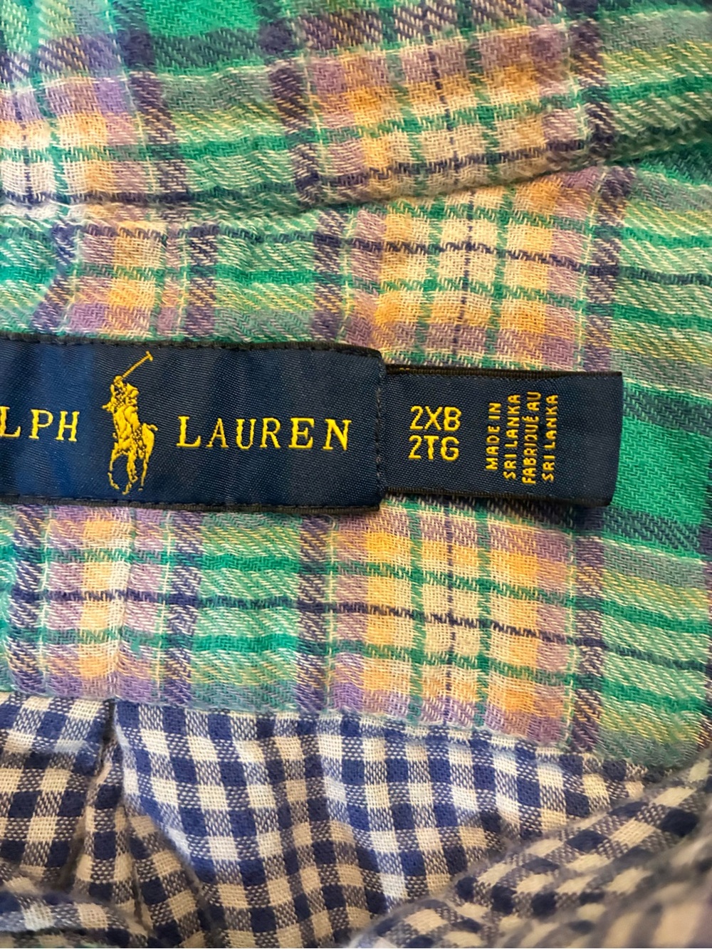 Ralph Lauren Men’s 2XB Big Flannel Plaid Button Down Shirt Blue - Picture 5 of 10
